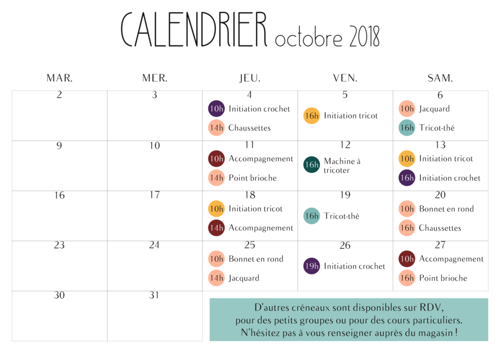 ateliers octobre