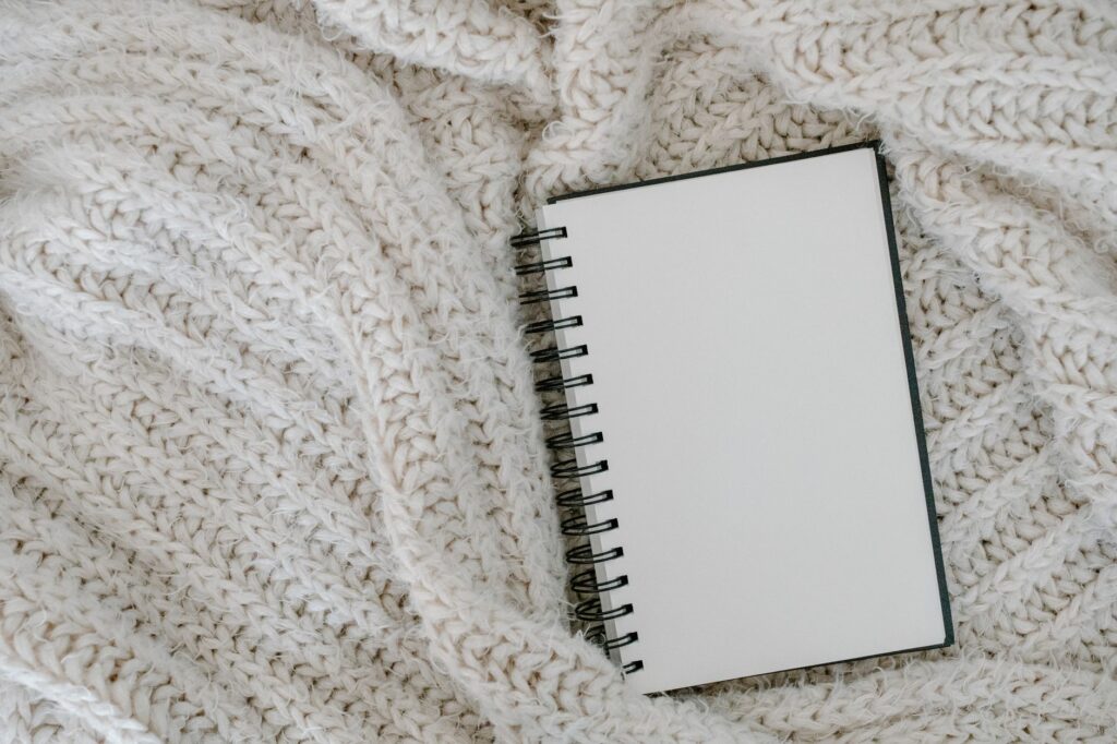 a blank notebook